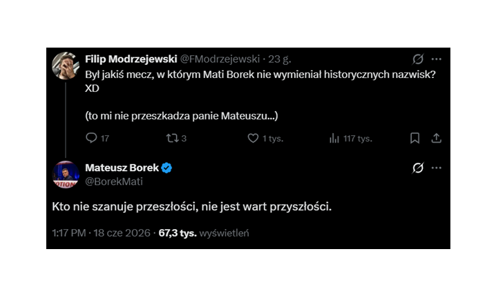 POETYCKA ODPOWIEDŹ Mateusza Borka na zarzuty kibica xD